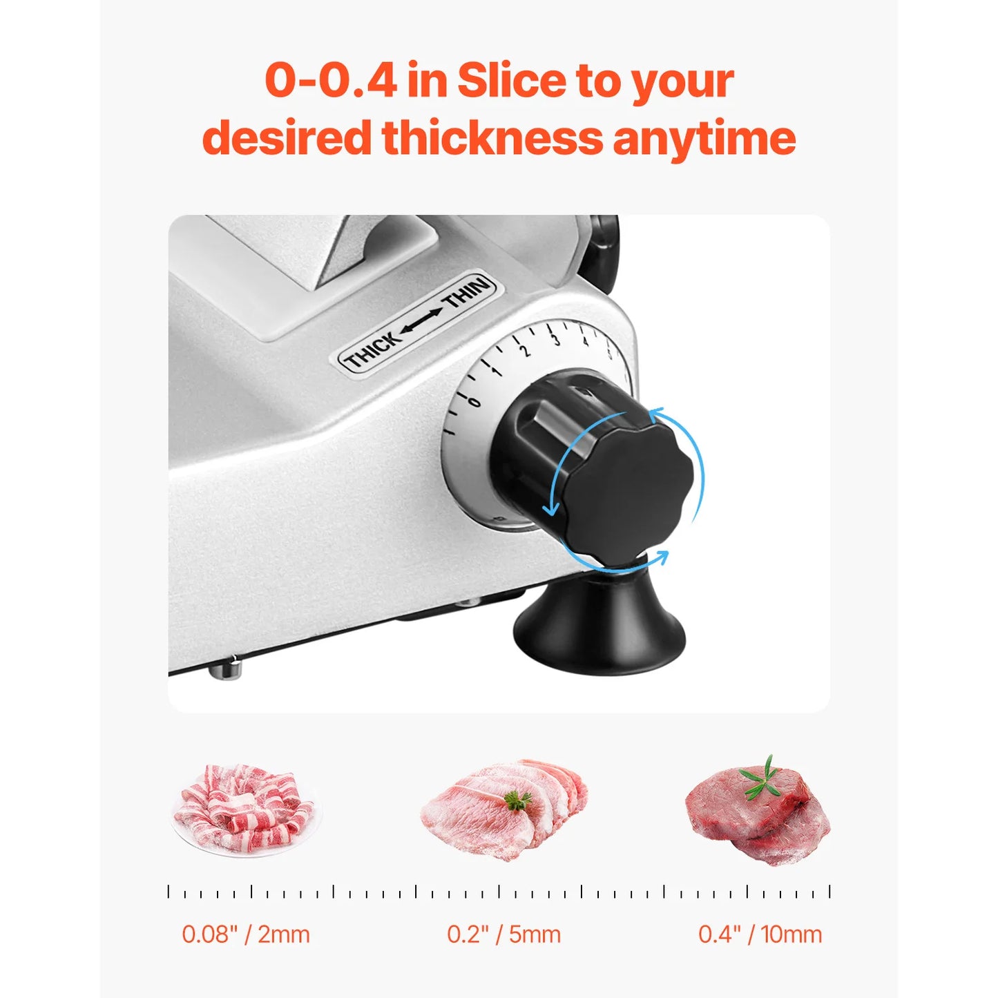 SucceBuy 180W Commercial Meat Slicer With Premium 65Mn Blade