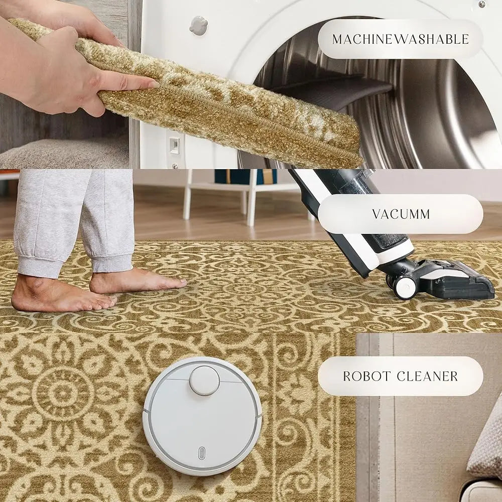 DIXSG Pelham Vintage Kitchen Rugs Non Slip Area Carpet