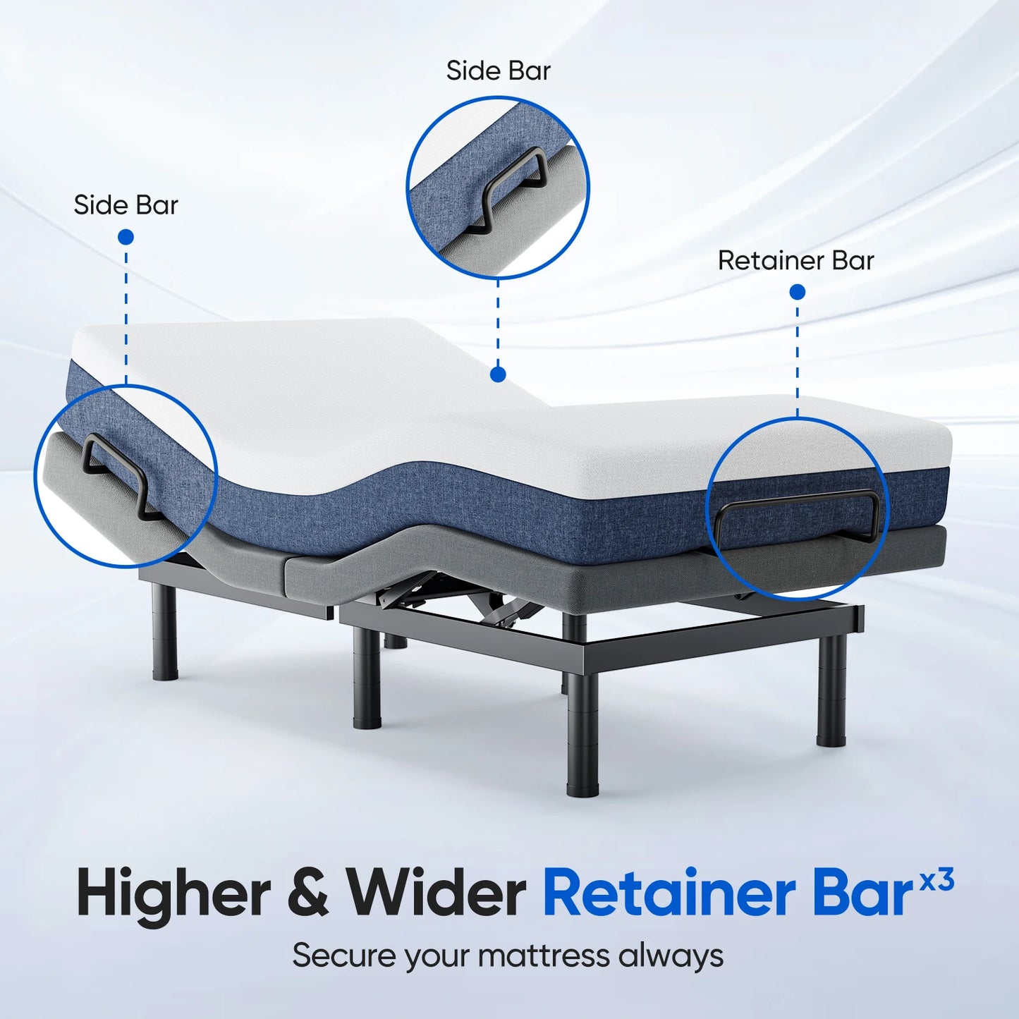 Furgle Twin Split Adjustable Bed Frame With Remote
