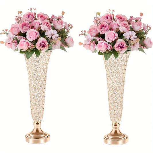 Crystal Vases Centerpiece Set for Dining Tables and Events