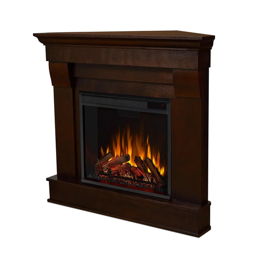 Chateau Corner Electric Fireplace With Mantel And Replaceable Insert