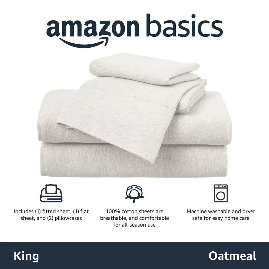 Cotton Jersey Bed Sheets Set 4 Piece