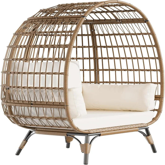 HiMISS Outdoor Egg Chair With Cushions And Steel Frame