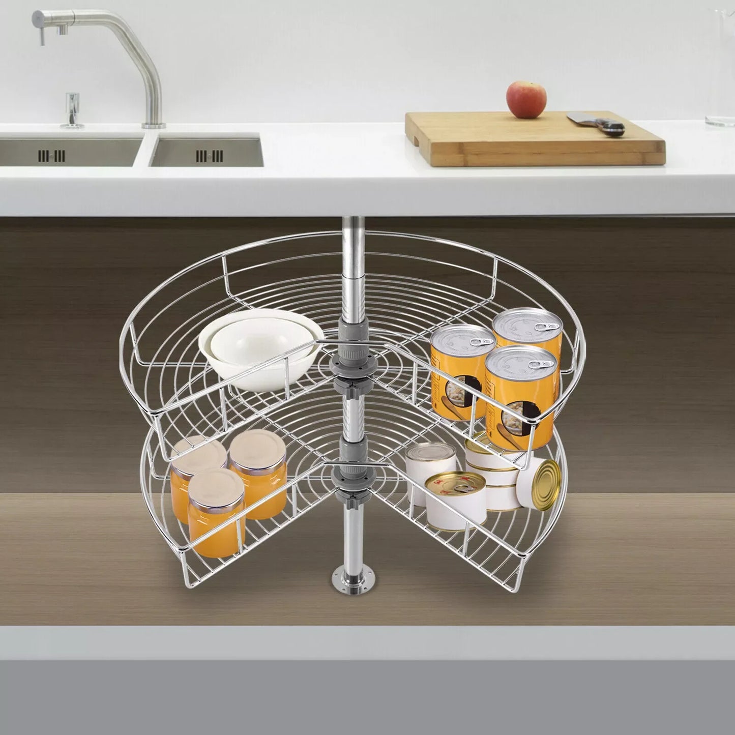 Kitchen Base Cabinet Corner Organizer Rack Iron Heavy Duty