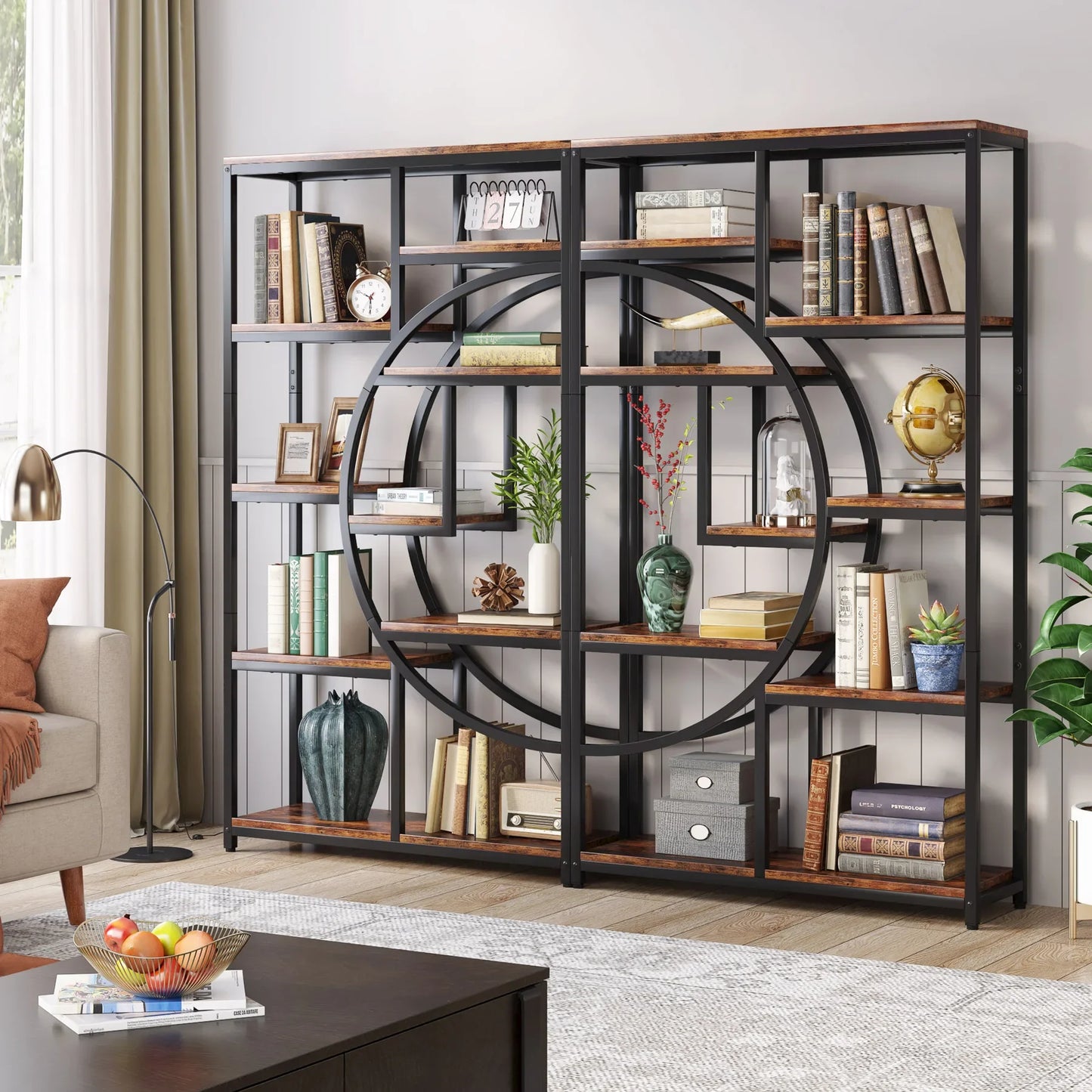 Tribesigns 5-Tier Industrial Etagere Bookcase Freestanding