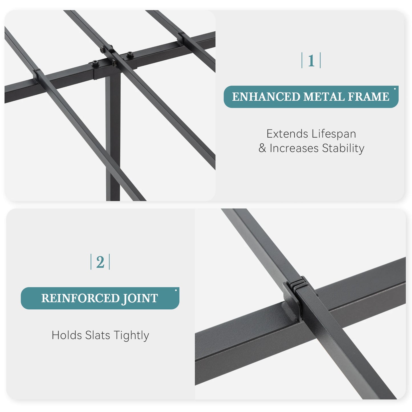 HOOMIC Twin Metal Bed Frame With Stable Mattress Foundation