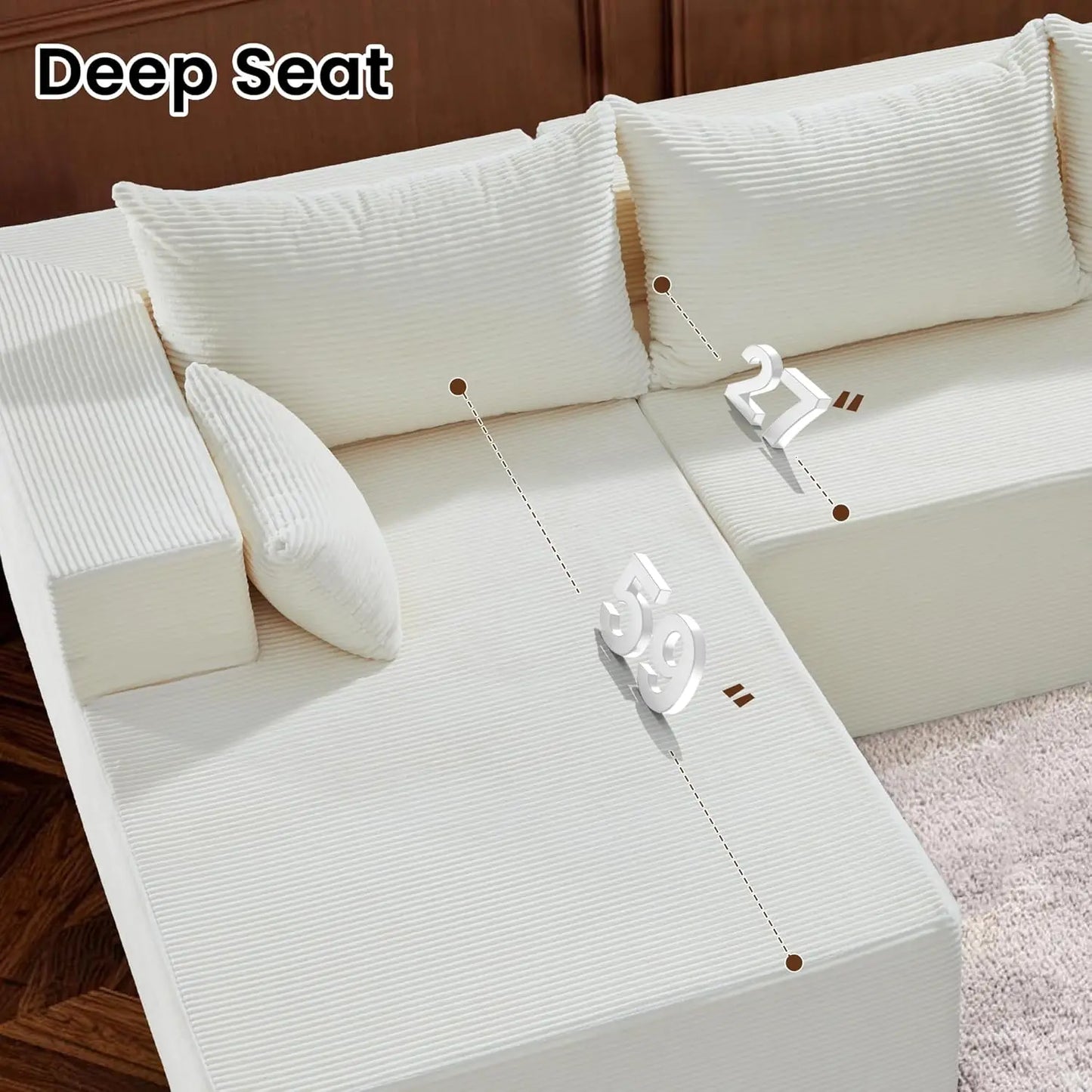 Cloud Sectional L Shaped Couch Modular Living Room Sofa