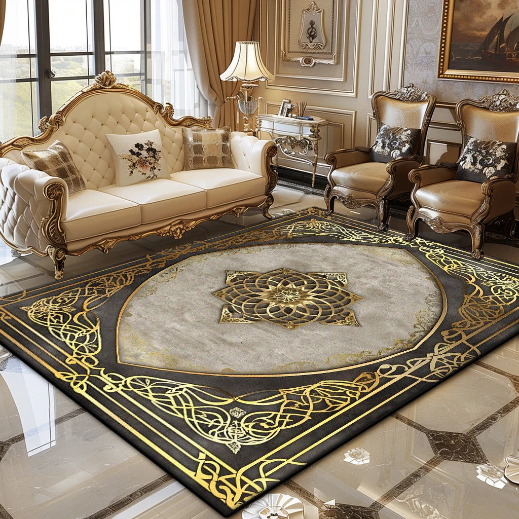 European Luxury Living Room Carpet Soft Fluffy Floor Rug