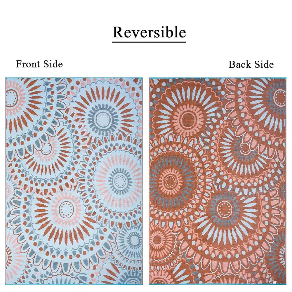 DIXSG Reversible Outdoor Indoor Rug Mat Waterproof Patio Garden