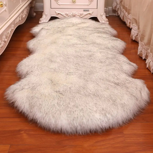 Washable Fluffy Faux Fur Shag Carpet Non Slip For Bedroom
