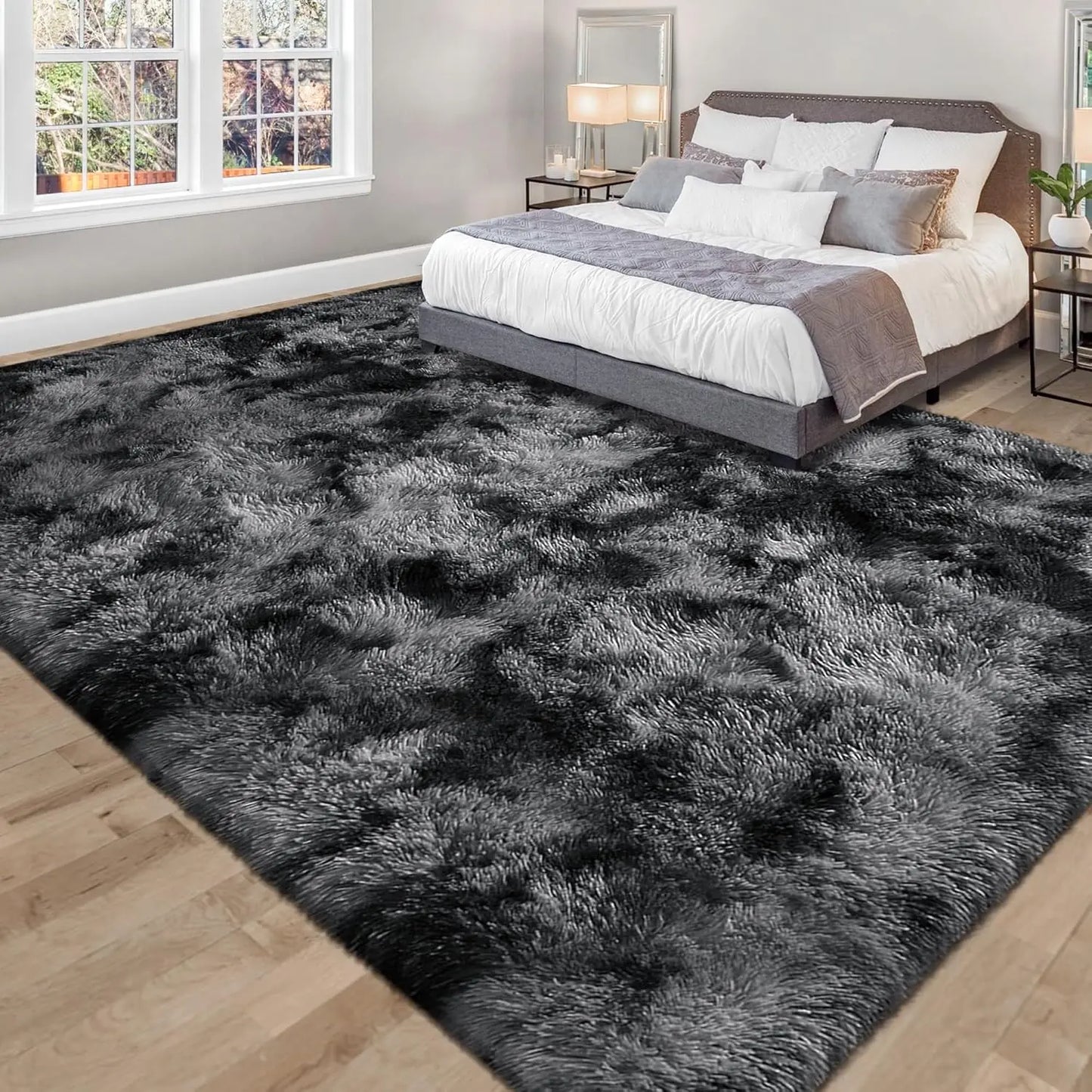 Soft Plush Living Room Rug Non Slip Thick Carpet Tie Dye Pattern