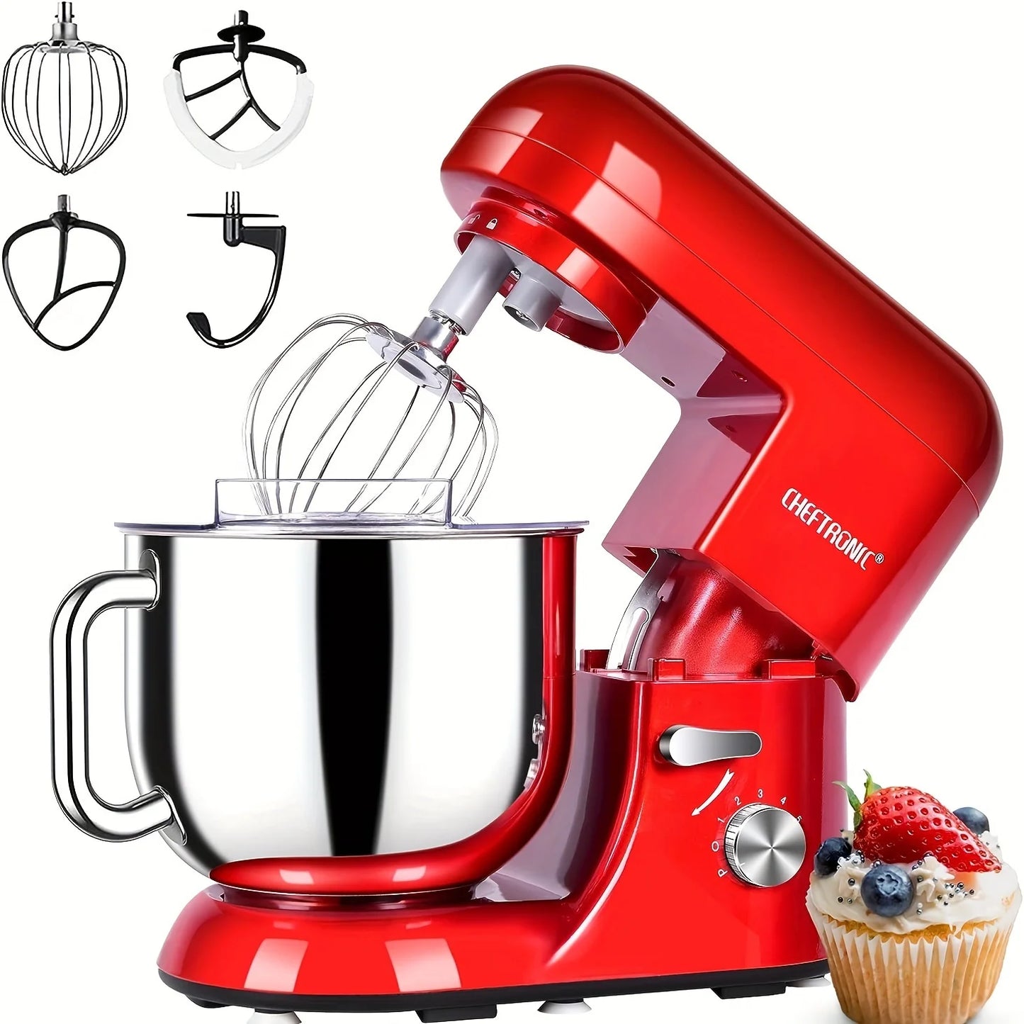 Cheftronic Stand Mixer Tilt Head 6 Speed Electric Kitchen Appliance