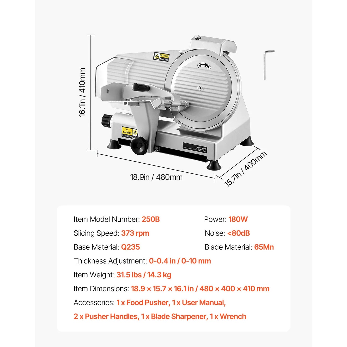 SucceBuy 180W Commercial Meat Slicer With Premium 65Mn Blade
