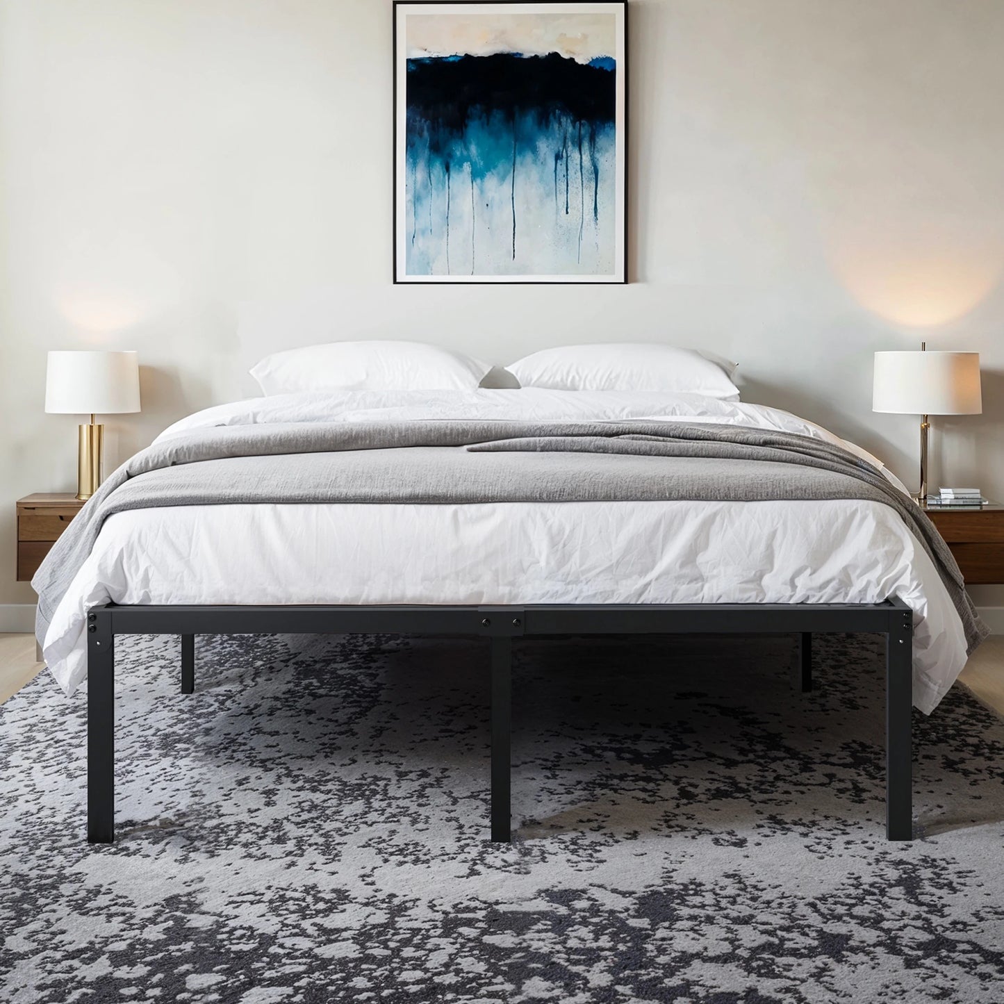 HOOMIC Twin Metal Bed Frame With Stable Mattress Foundation