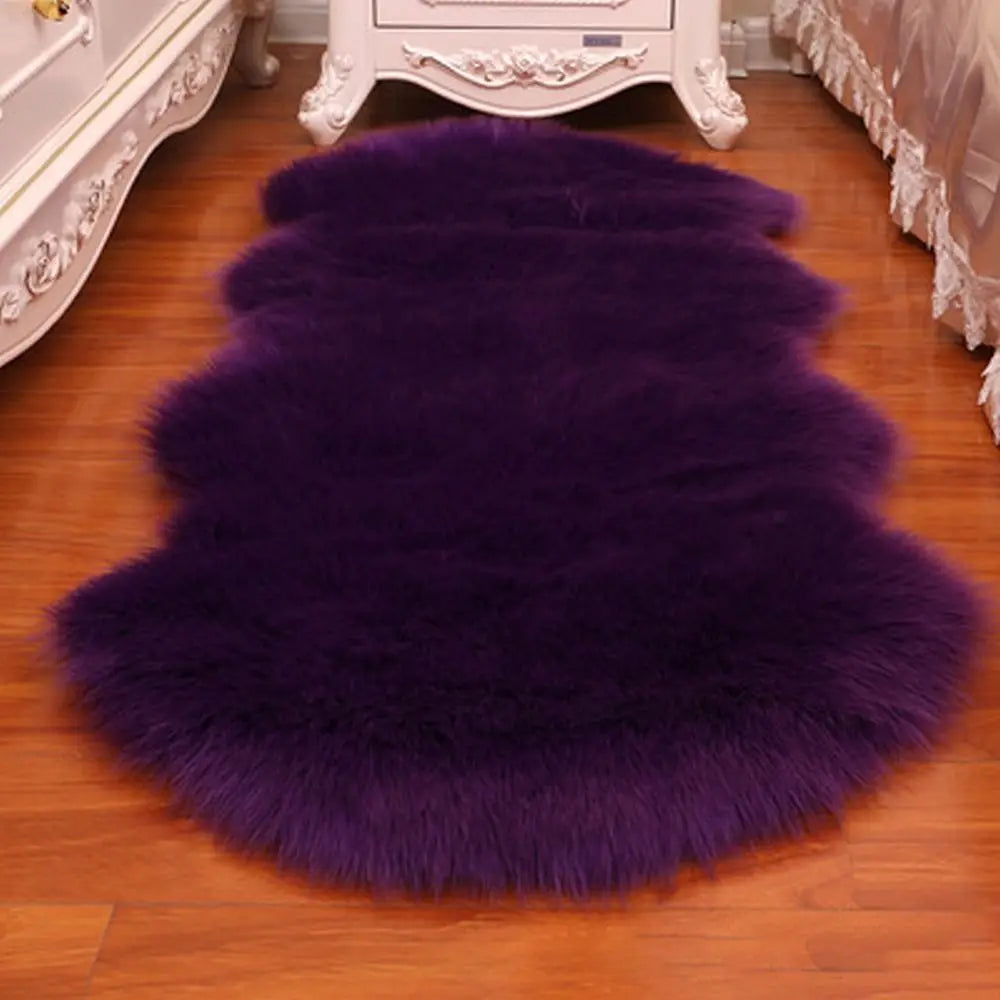Washable Fluffy Faux Fur Shag Carpet Non Slip For Bedroom