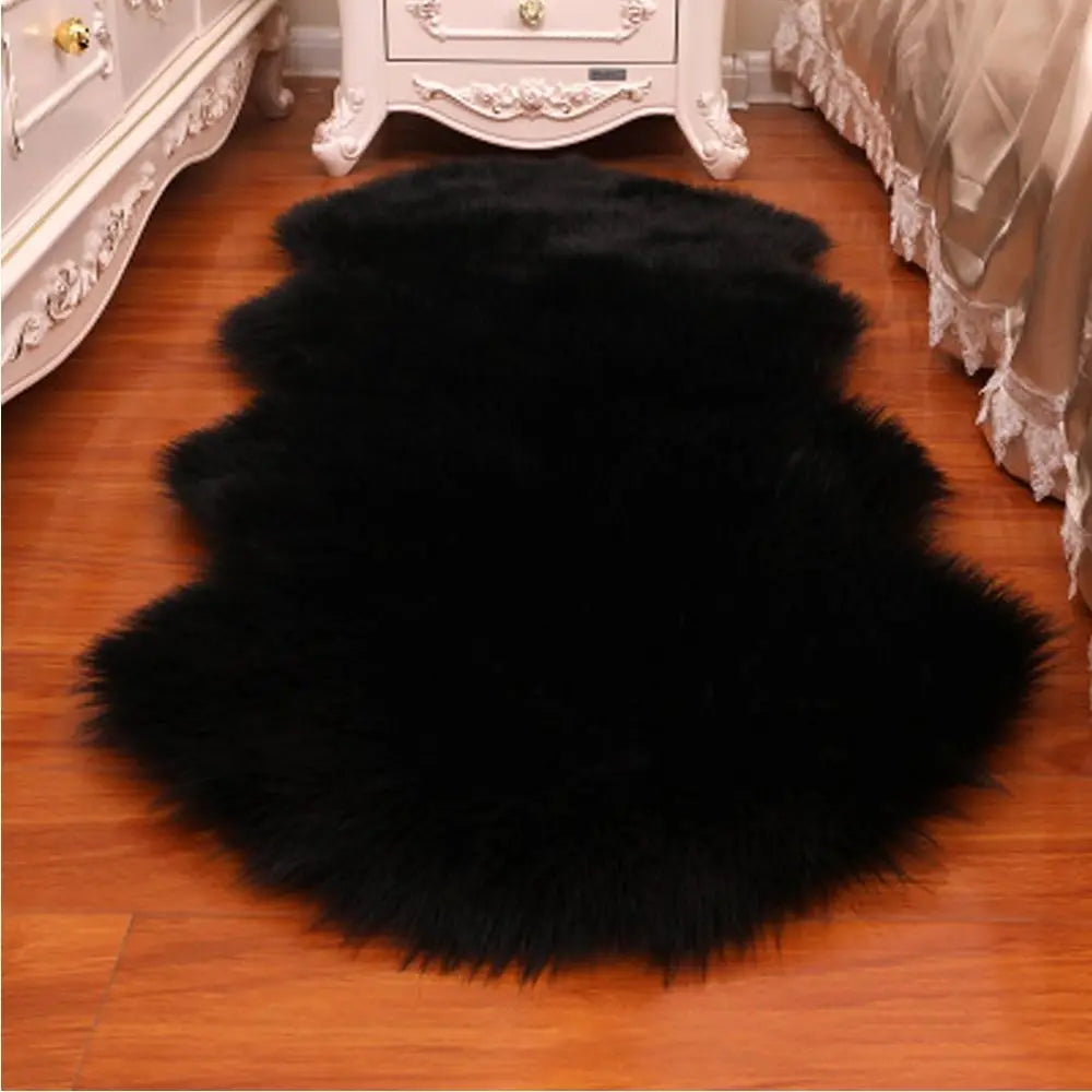 Washable Fluffy Faux Fur Shag Carpet Non Slip For Bedroom
