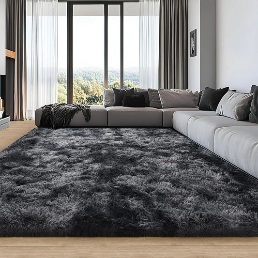 Soft Plush Living Room Rug Non Slip Thick Carpet Tie Dye Pattern