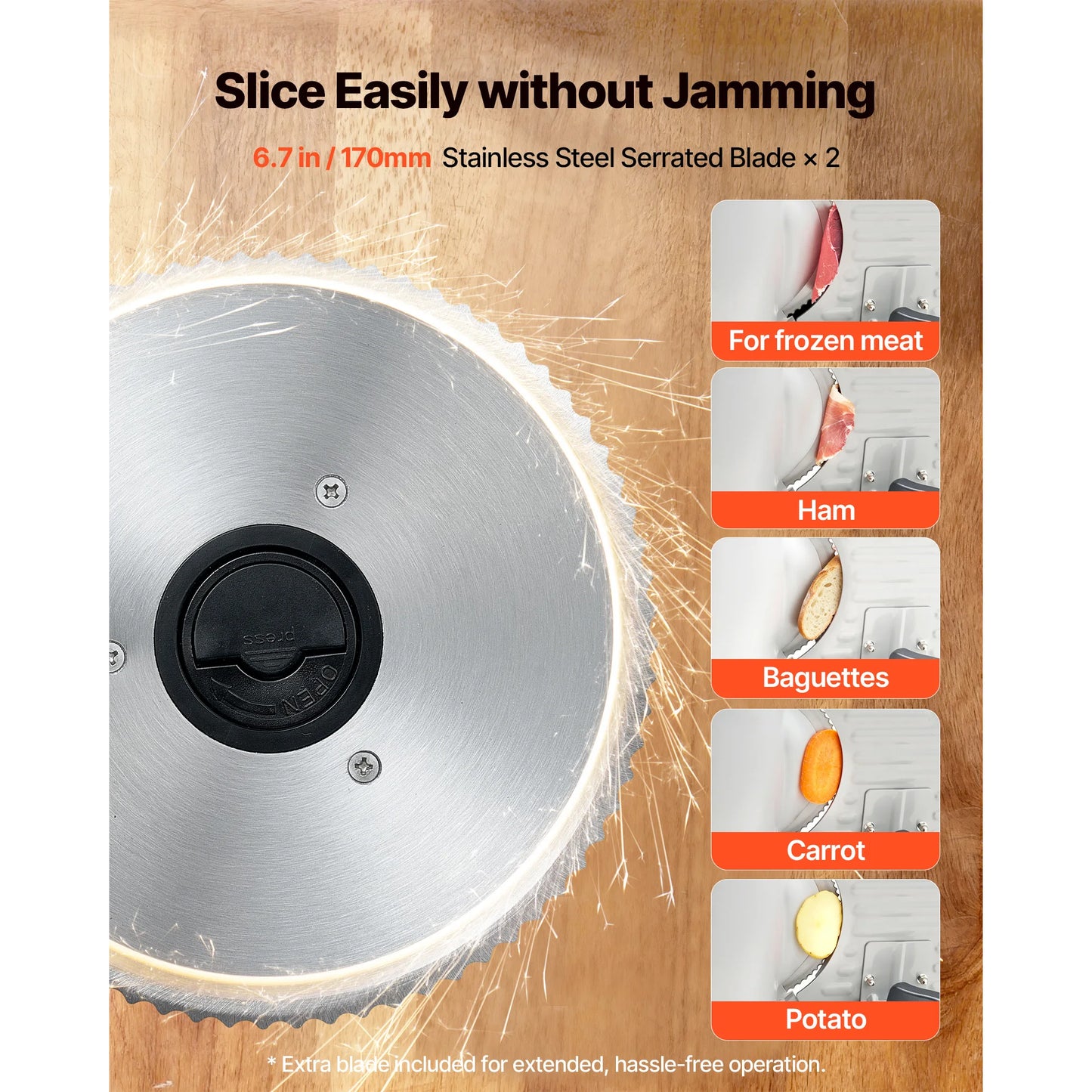 SucceBuy Electric Meat Slicer With SUS420 Blades For Deli
