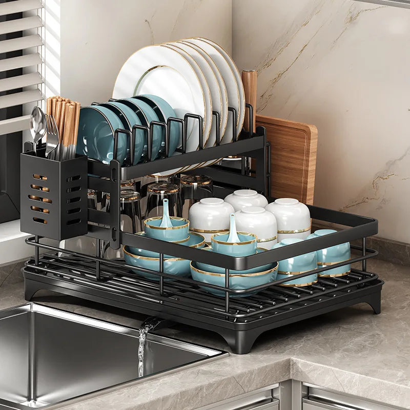 ATMDOG Stainless Steel Dish Drying Rack With Drainboard Over Sink