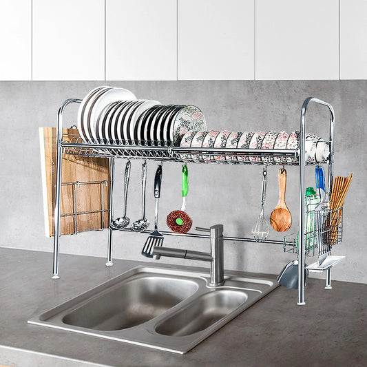 Two Tier Dish Drying Rack Stainless Steel For Countertop