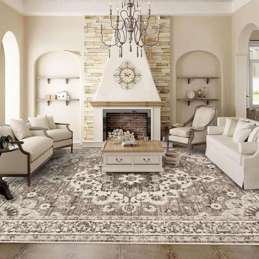 TOPRUUG Washable Oriental Area Rug Modern Floral Indoor Carpet