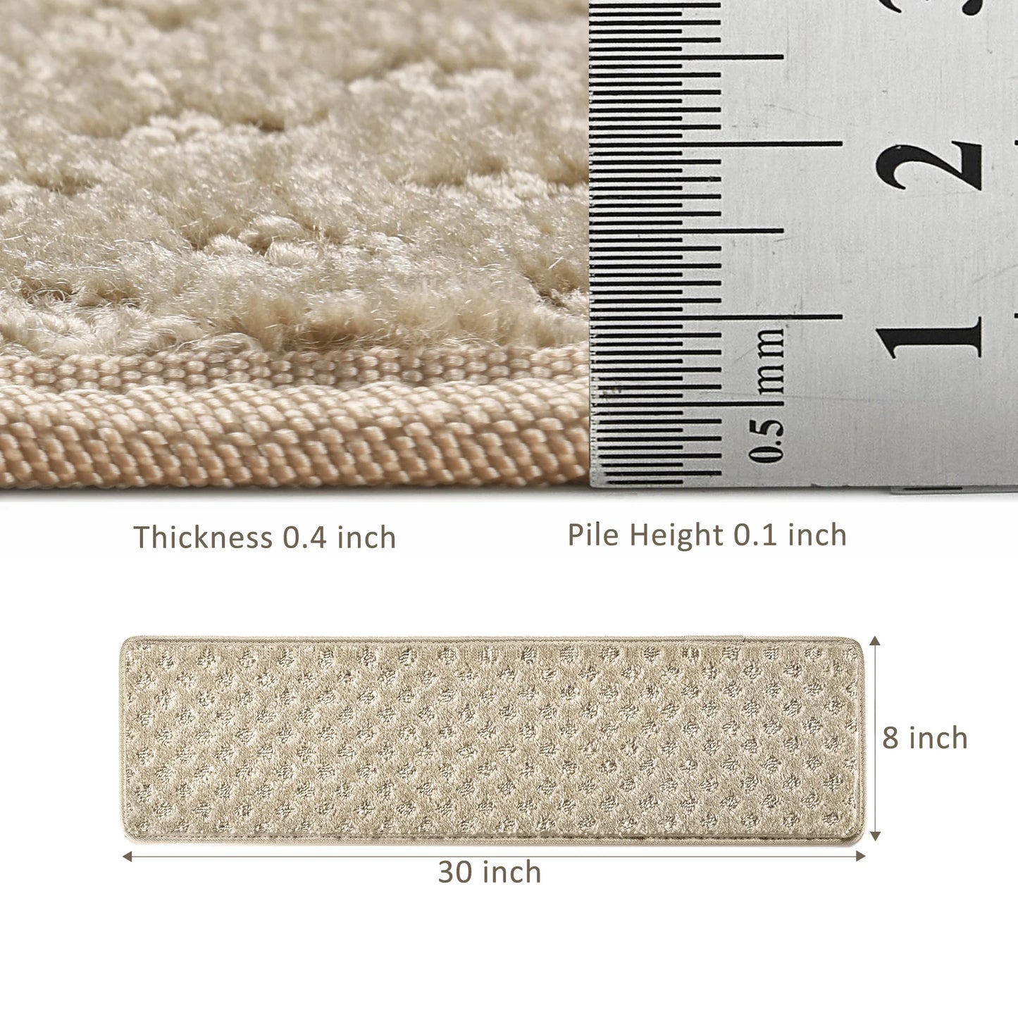 NONECN Luxury Carpet Stair Treads Non Slip Indoor Protectors