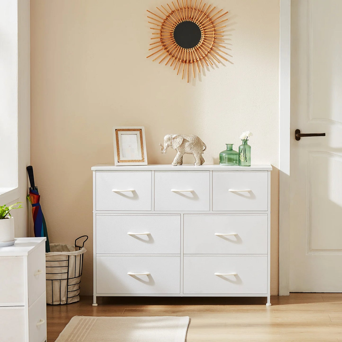 JHK Dresser With 7 Fabric Drawers