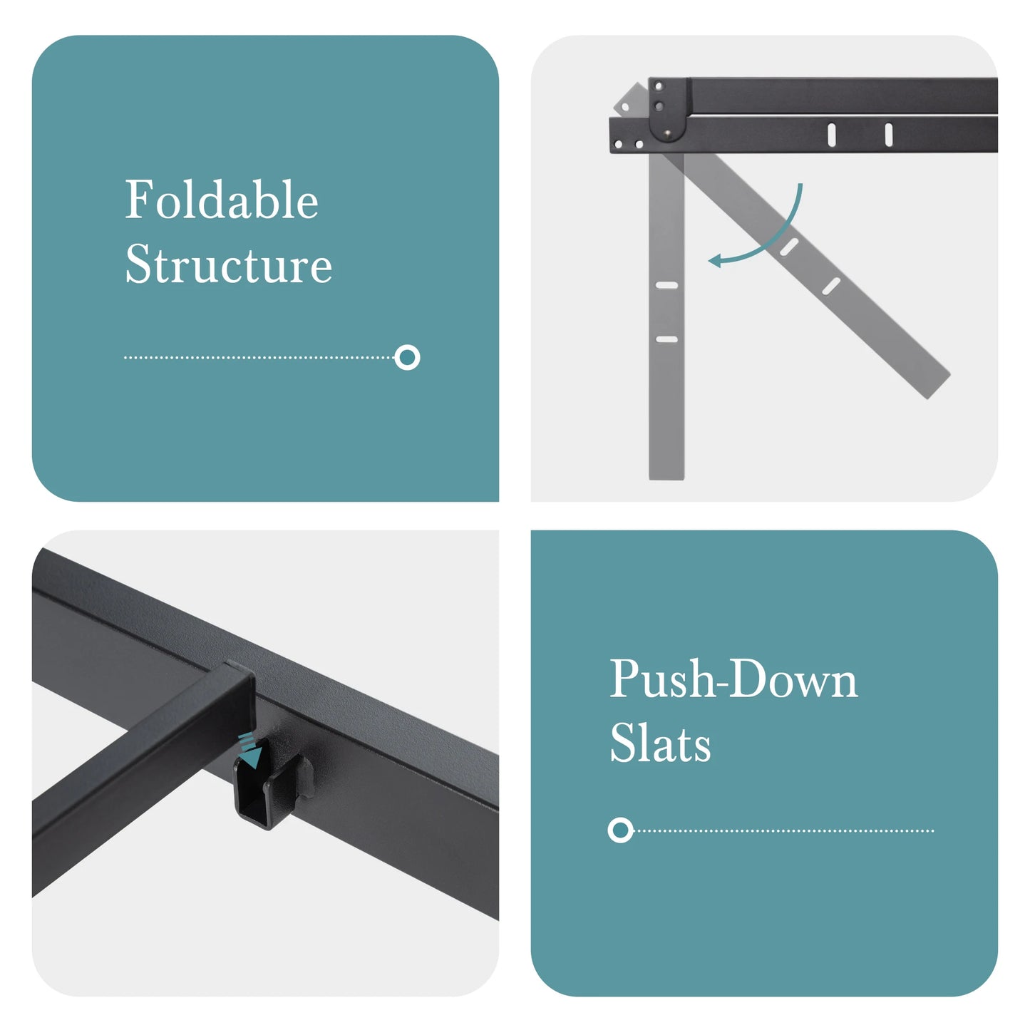 HOOMIC Twin Metal Bed Frame With Stable Mattress Foundation
