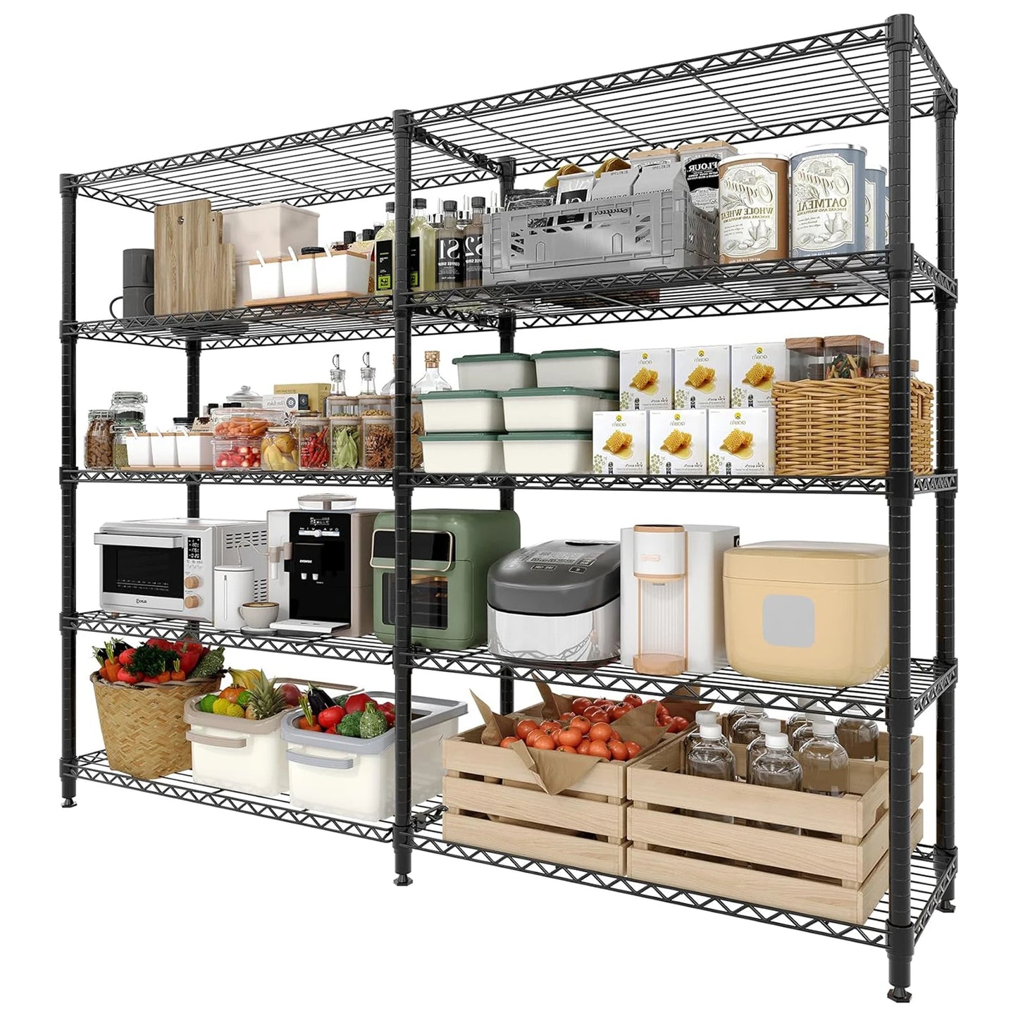 TWISTER.CK Heavy Duty 4 Tier Metal Adjustable Storage Shelving Unit