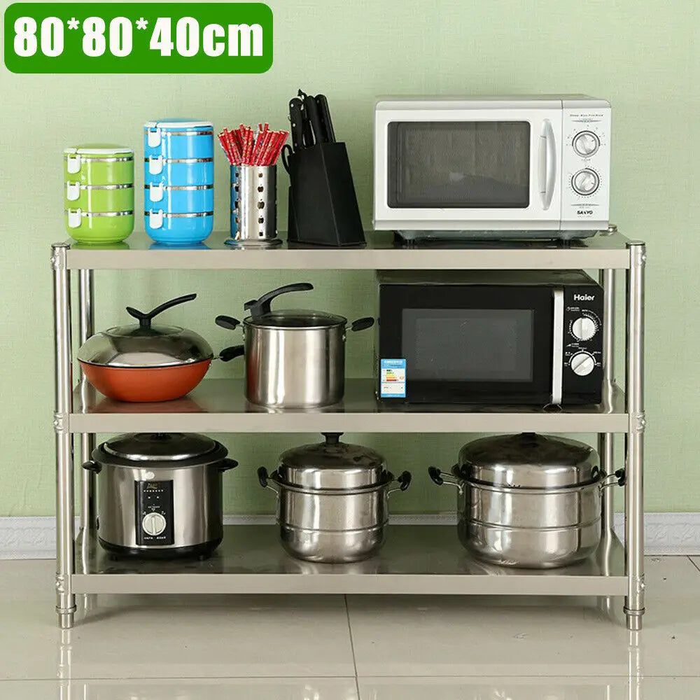 Stainless Steel Kitchen Storage Rack Heavy Duty Microwave Shelf