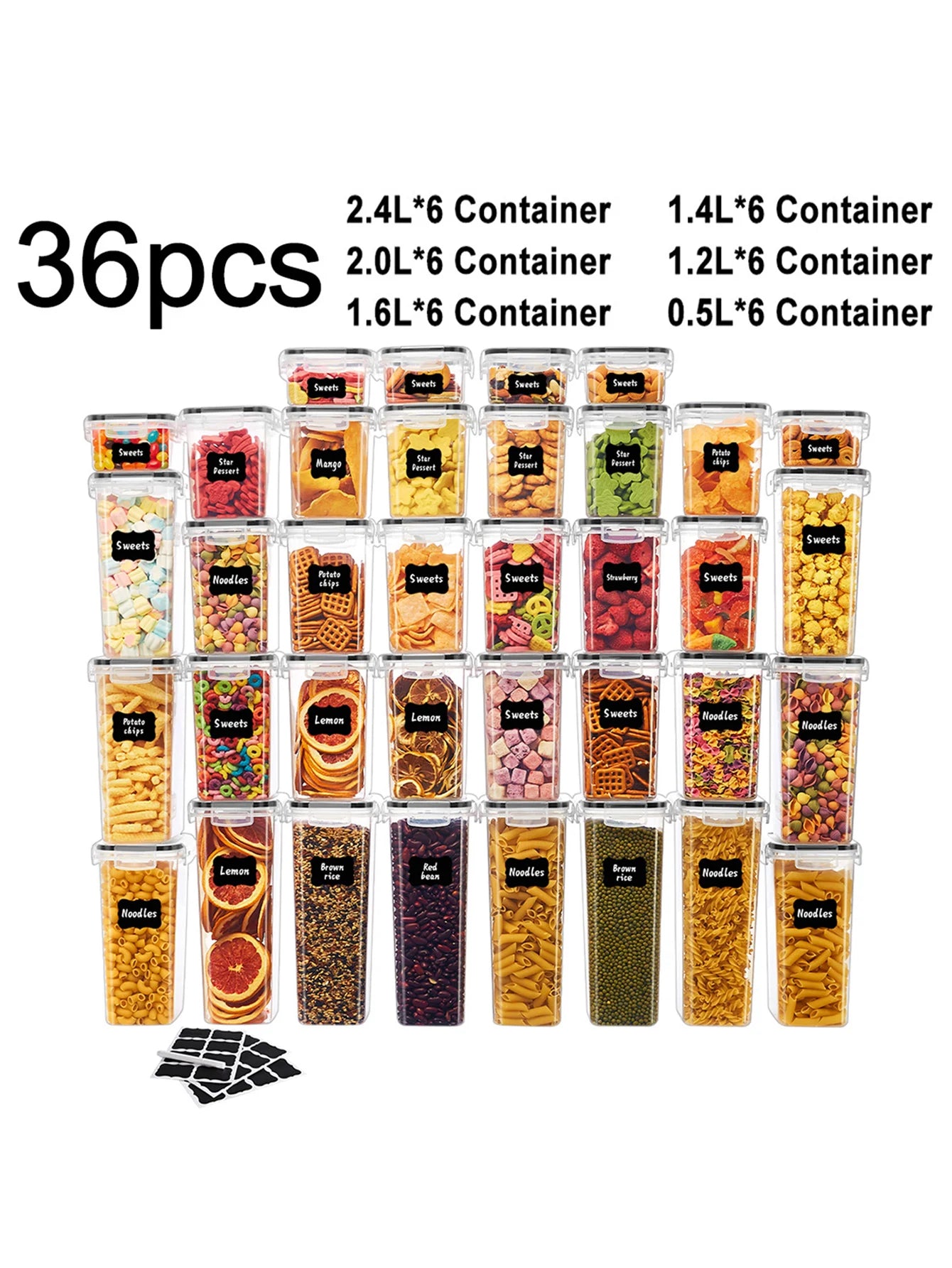 36-Piece Stackable Food Storage Containers
