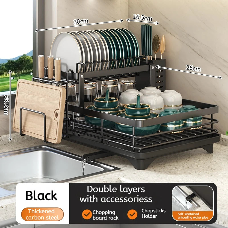 ATMDOG Stainless Steel Dish Drying Rack With Drainboard Over Sink