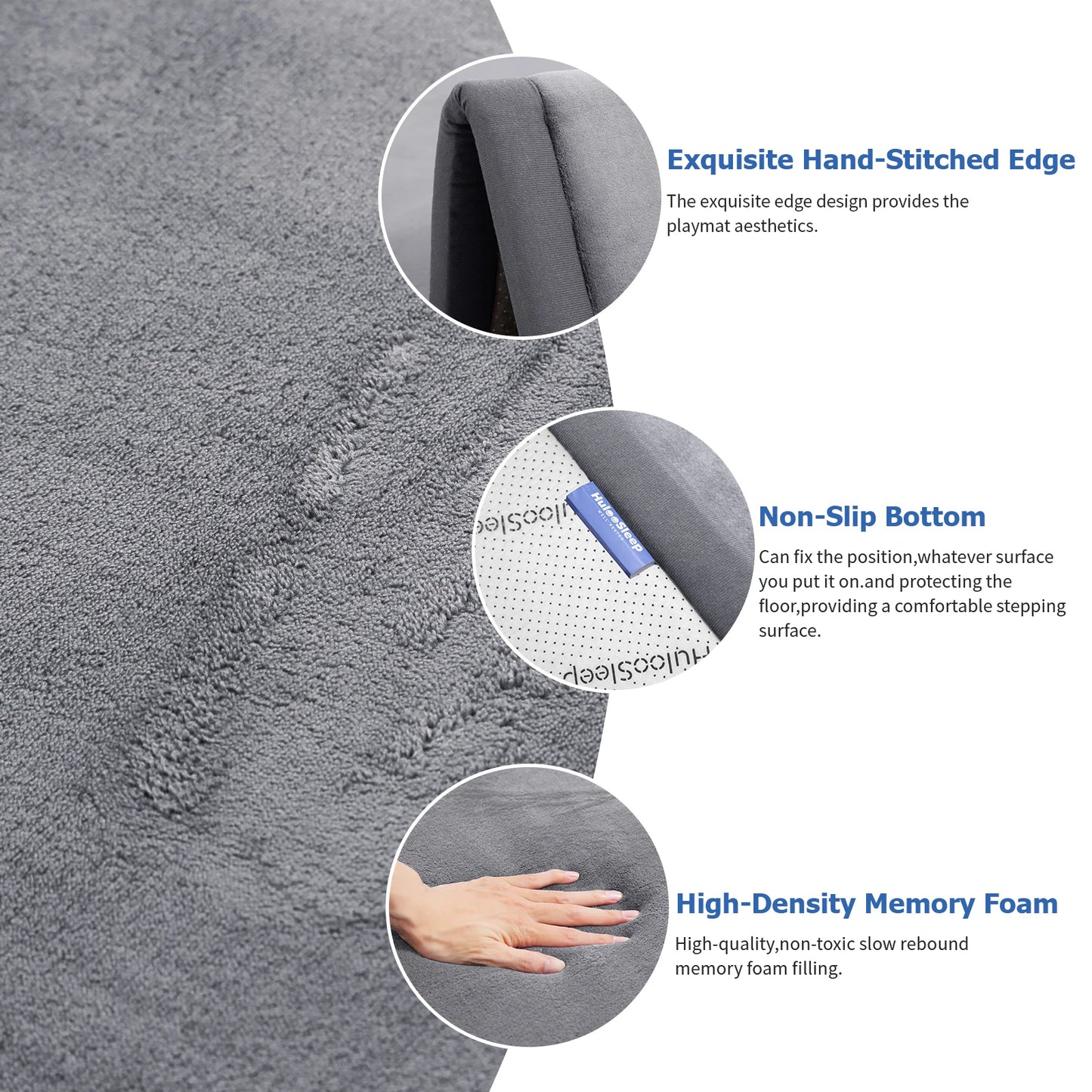 Huloo Sleep Memory Foam Playpen Mat With Non-slip Bottom