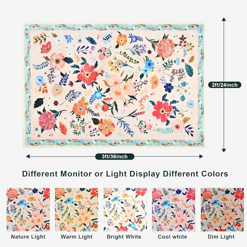 DIXSG Floral Entryway Rug Boho Non Slip Washable Soft