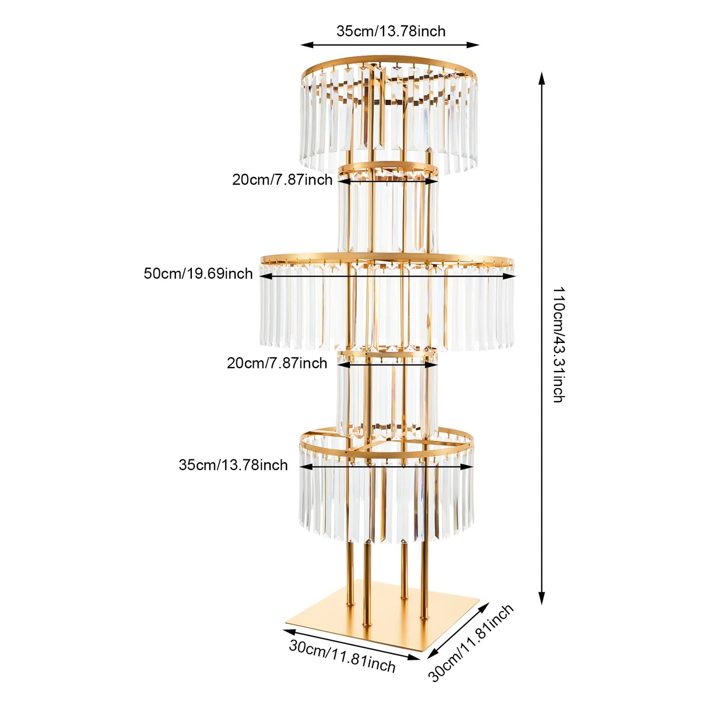 5-Tier Wedding Centerpiece Stand Acrylic Flower Vase