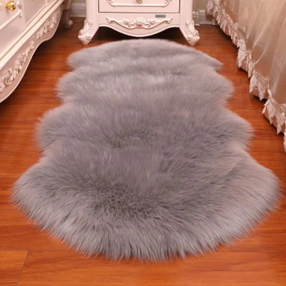 Washable Fluffy Faux Fur Shag Carpet Non Slip For Bedroom