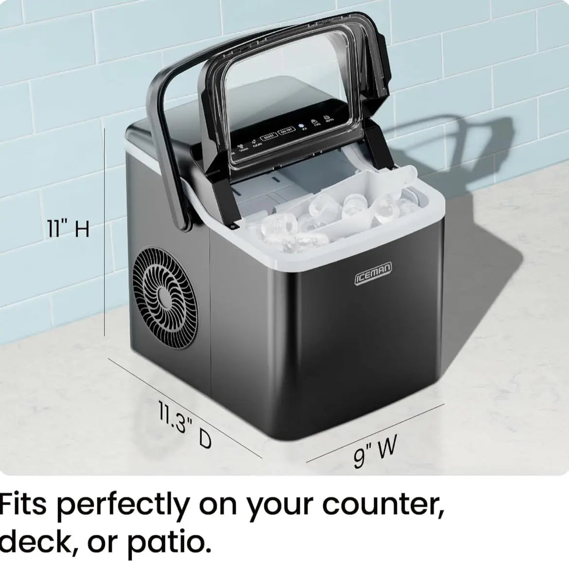 Portable Ice Maker Countertop Self Cleaning Home Kitchen Office