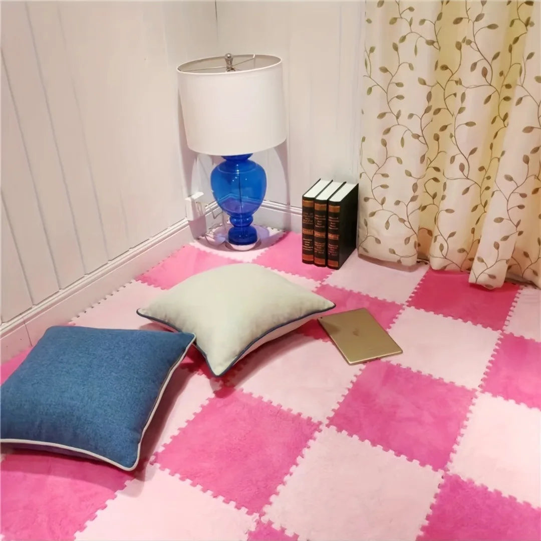 Plush Puzzle Foam Mat Area Rug For Living Room And Bedroom Decor