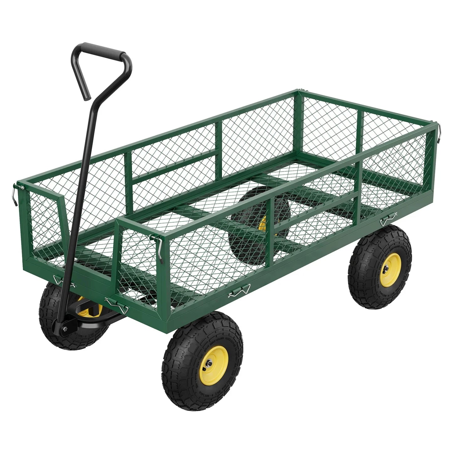 Heavy Duty 900 lbs Capacity Garden Cart Utility Wagon,10" Pneumatic Tires,Removable Sides & Adjustable Handle,for Camping,Patio