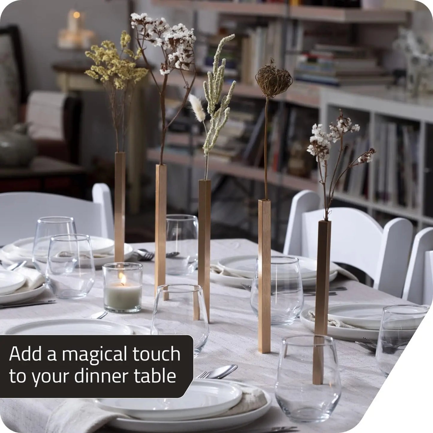 Magnetic Flower Vase Set of 5 Aluminum Home Decor