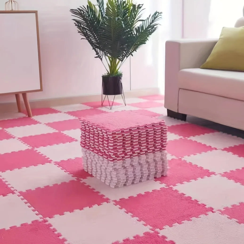 Plush Puzzle Foam Mat Area Rug For Living Room And Bedroom Decor
