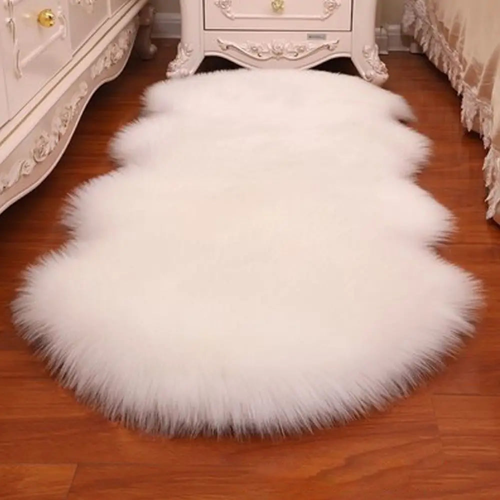 Washable Fluffy Faux Fur Shag Carpet Non Slip For Bedroom