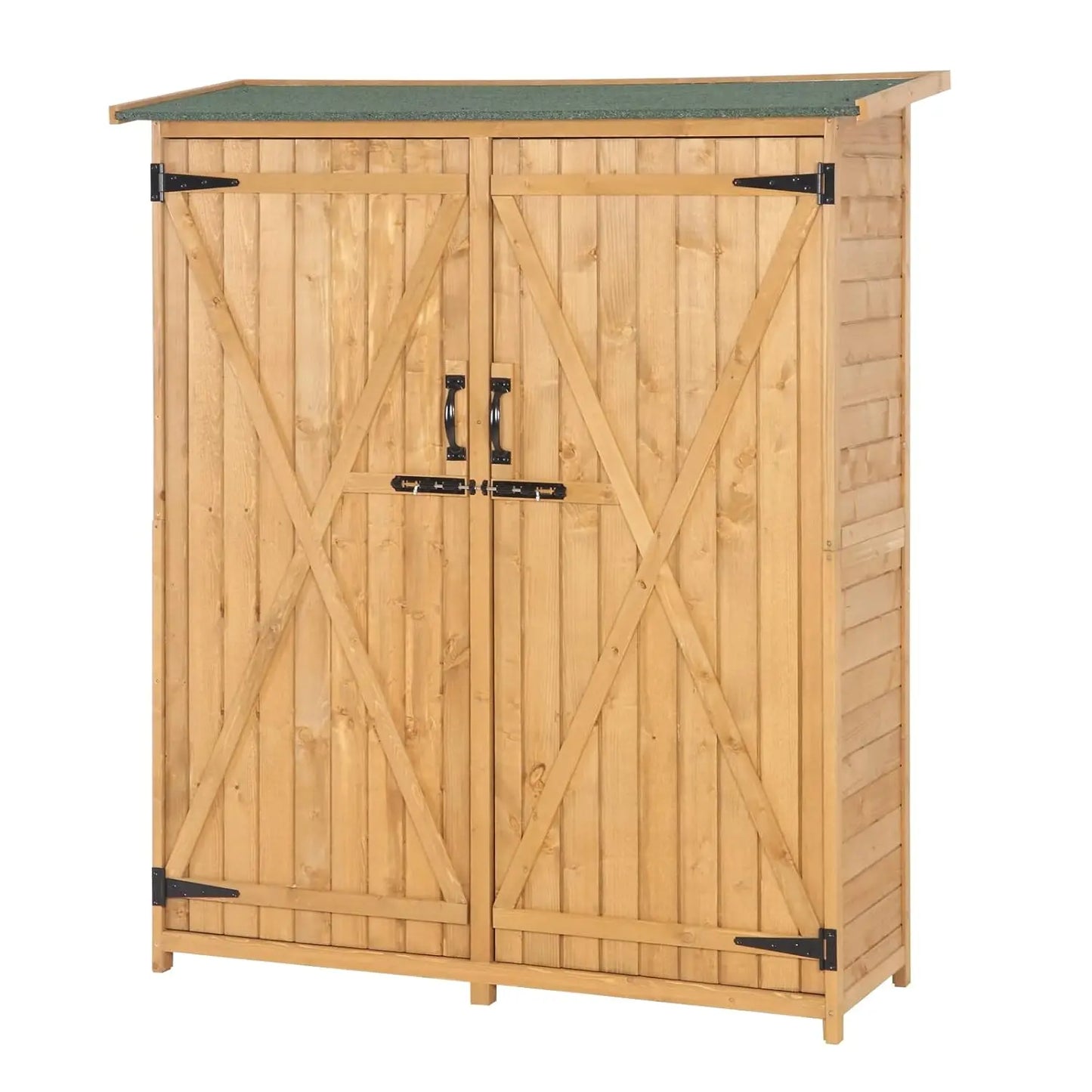 Upgraded Outdoor Wooden Storage Shed, Extra Large Garden Shed Outside Tool Cabinet with 2 Safety Latches, Customized