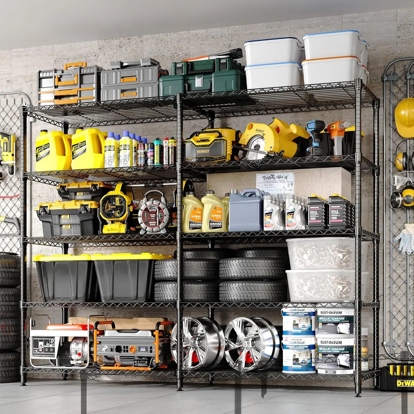 TWISTER.CK Heavy Duty 4 Tier Metal Adjustable Storage Shelving Unit