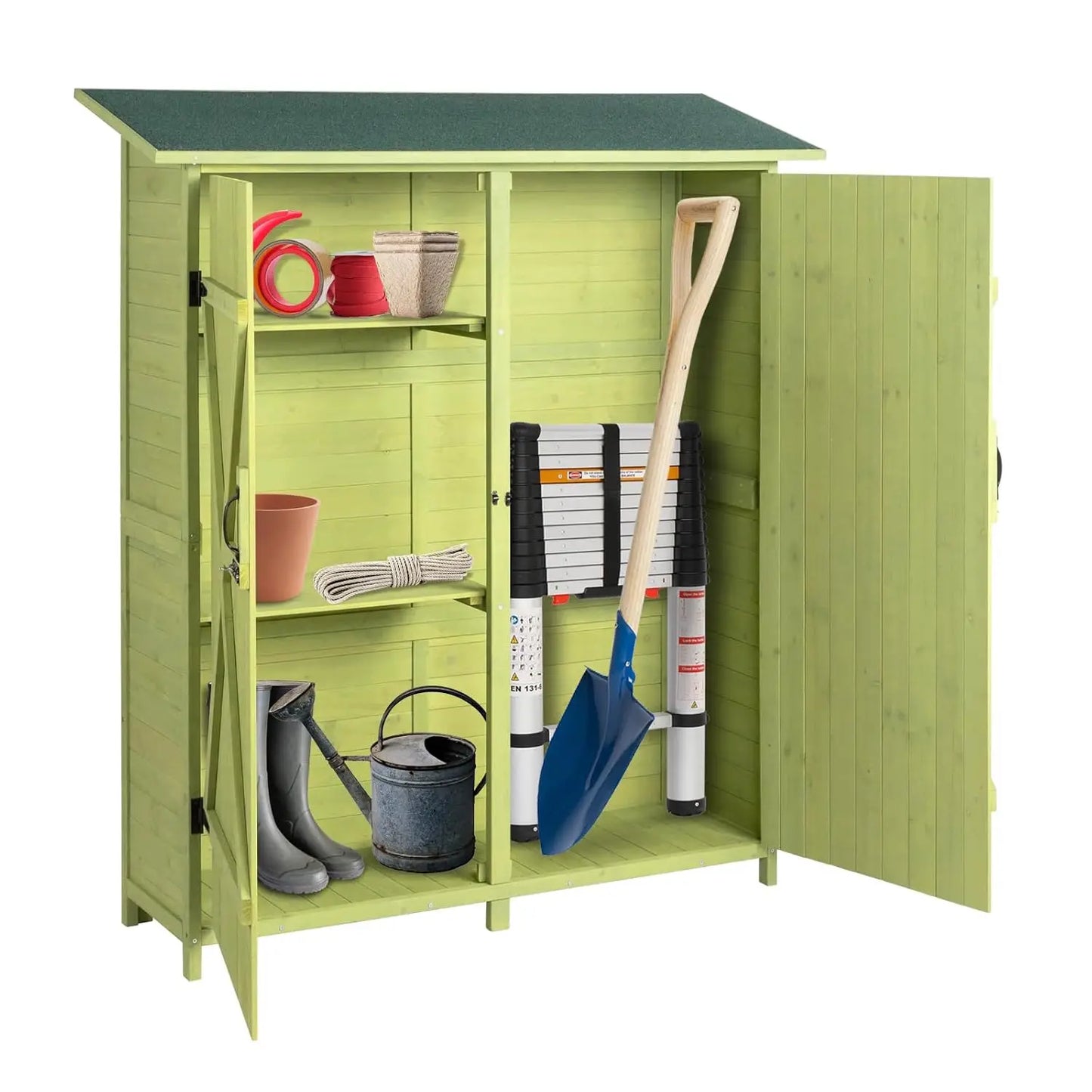 Upgraded Outdoor Wooden Storage Shed, Extra Large Garden Shed Outside Tool Cabinet with 2 Safety Latches, Customized