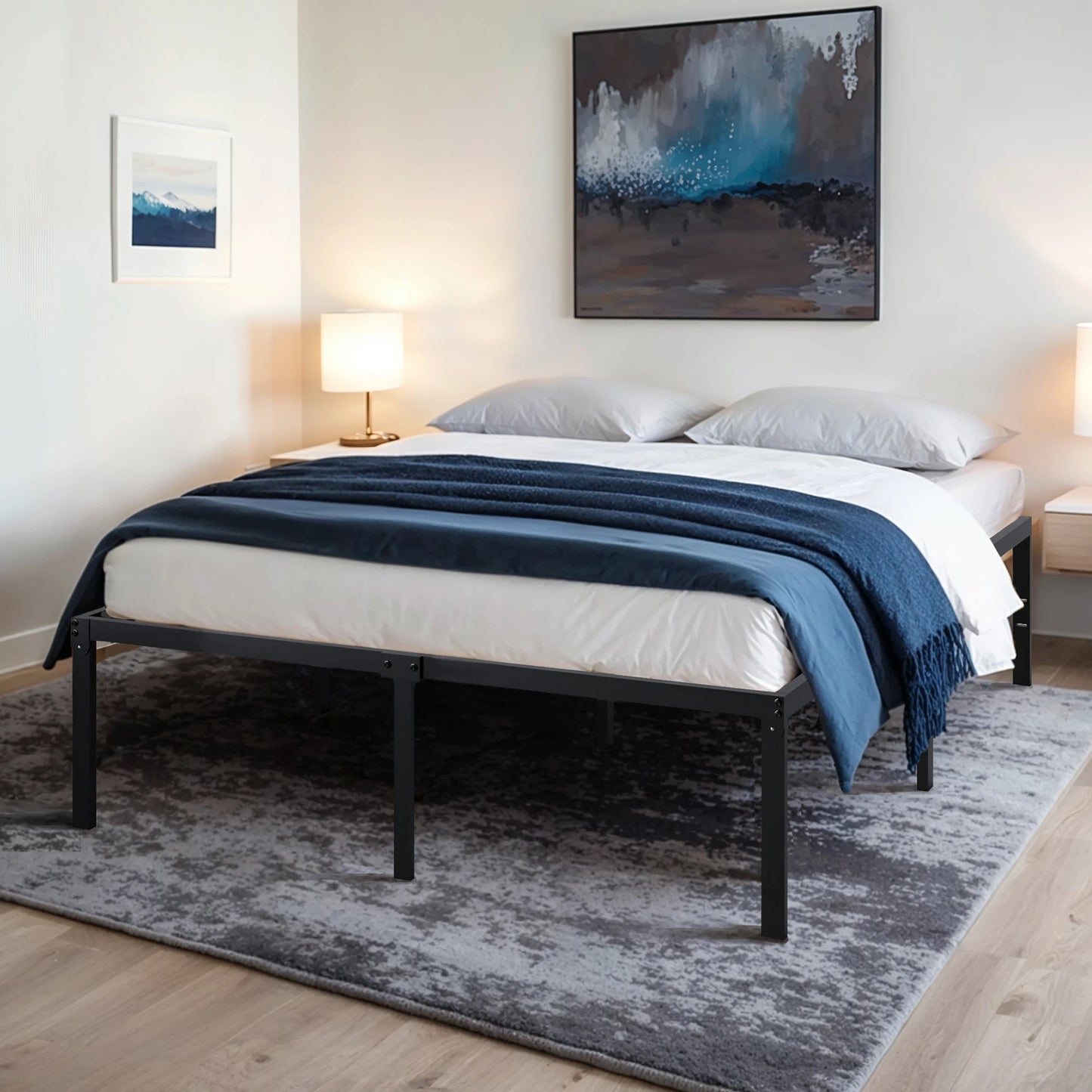 HOOMIC Twin Metal Bed Frame With Stable Mattress Foundation