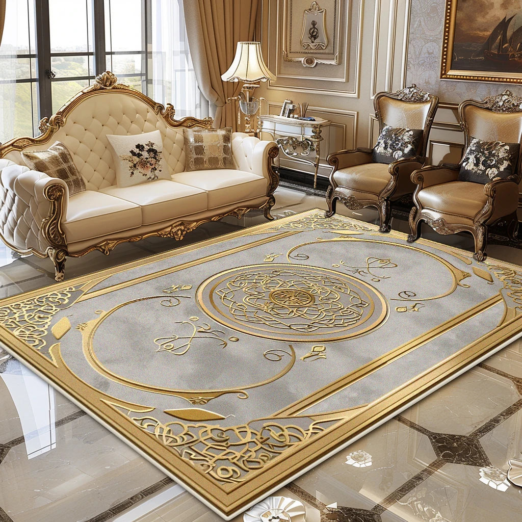 European Luxury Living Room Carpet Soft Fluffy Floor Rug