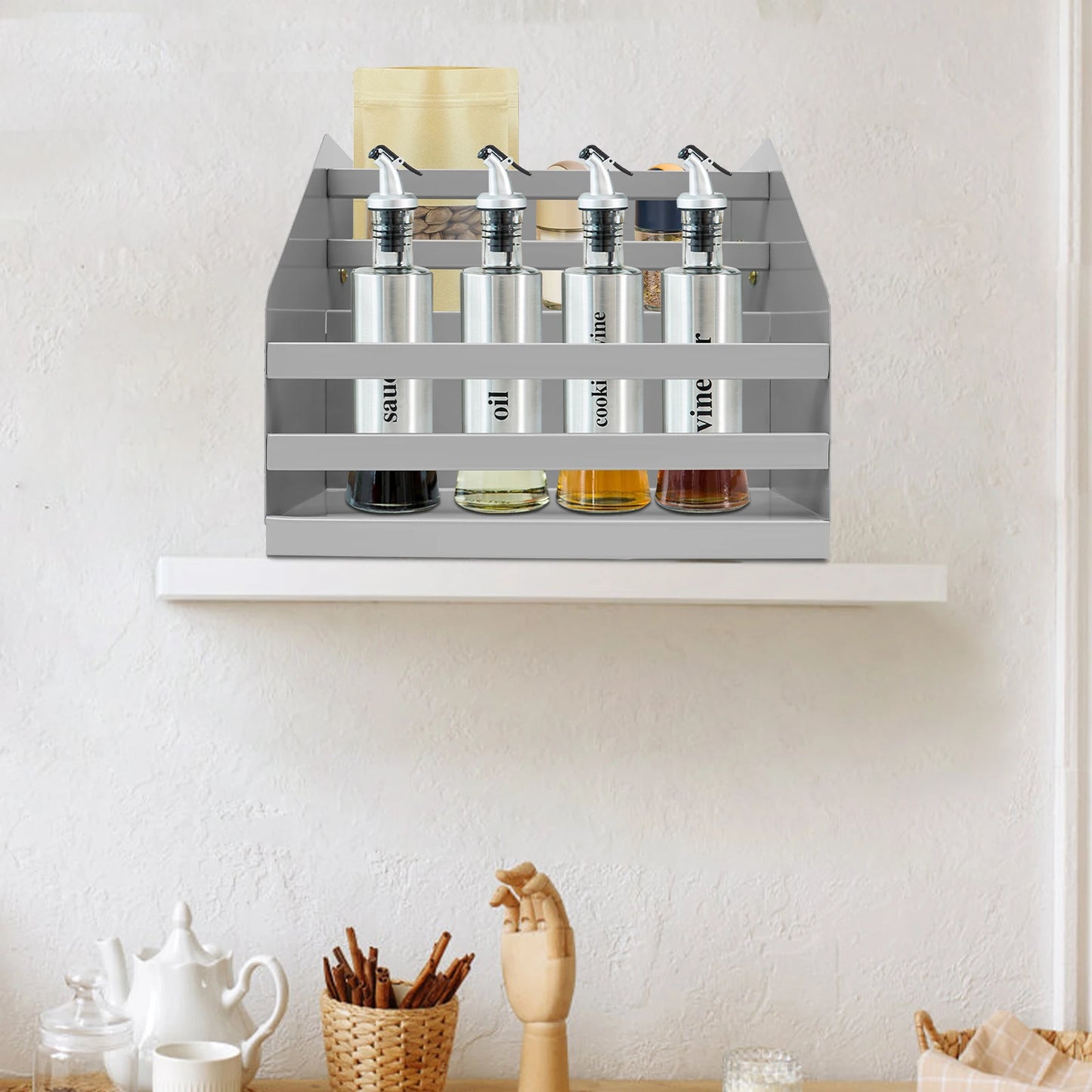Two Tier Pull Down Cabinet Organizer For Under Sink With 10 Kg Load Capacity
