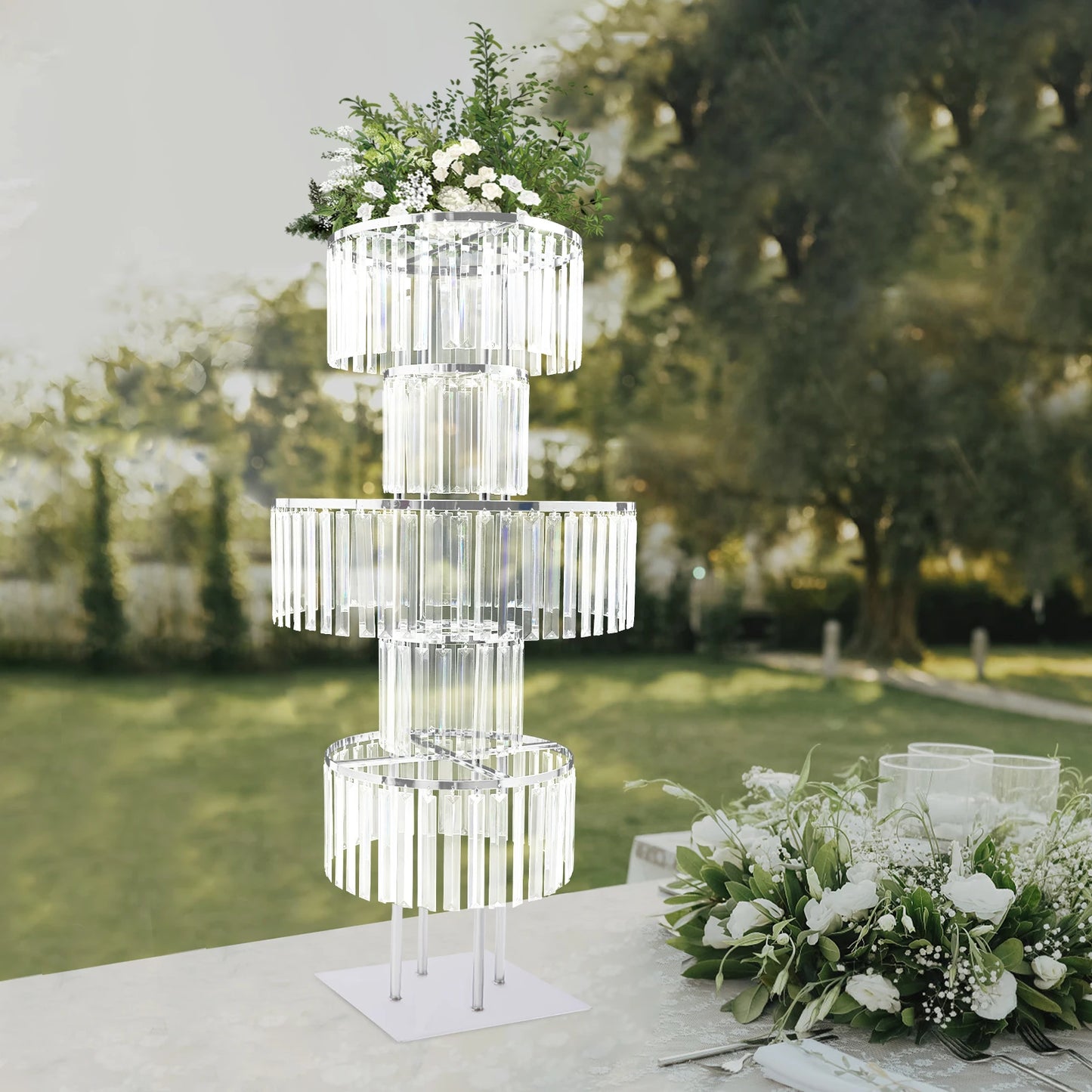 5-Tier Wedding Centerpiece Stand Acrylic Flower Vase