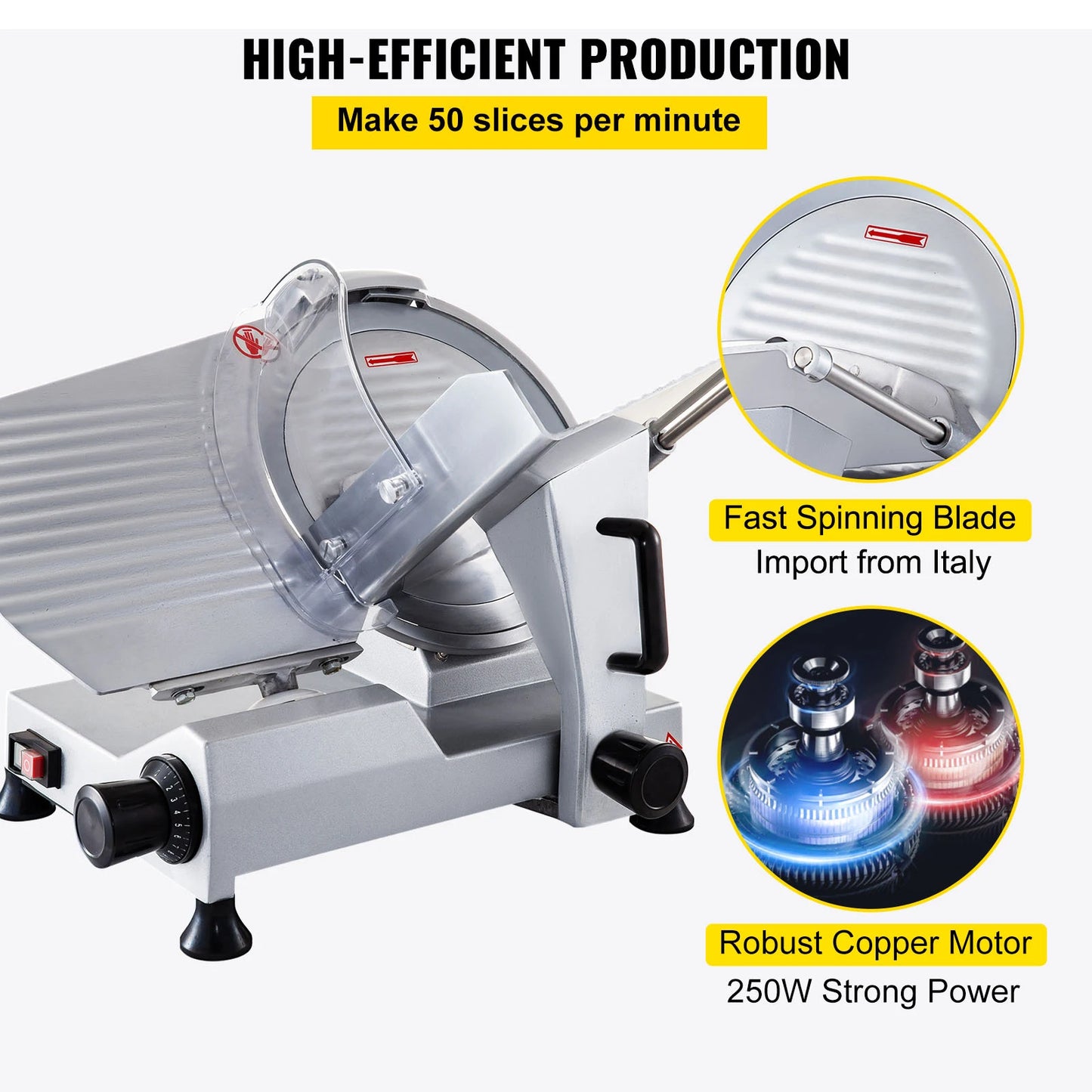 SucceBuy Meat Slicer 320W Electric Deli For Meat And Cheese